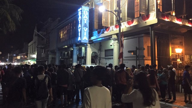Suasana Malam di Kawasan Kota Tua, Jakarta Barat