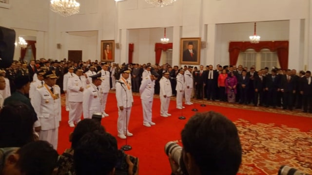 Pelantikan 9 Gubernur dan Wagub di Istana Negara, Rabu (5/9). (Foto: Jihad Akbar/kumparan)