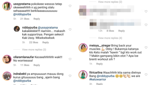 Komentar para selebriti tentang perubahan bentuk tubuh Robby Purba (Foto: Instagram @robbypurba)