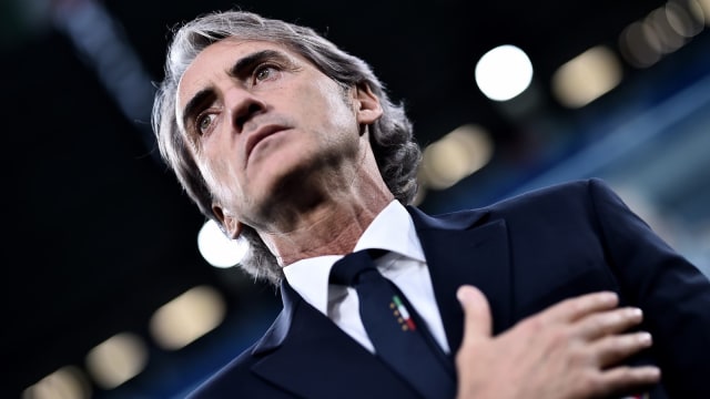 Pelatih Timnas Italia, Roberto Mancini. (Foto: AFP/Marco Bertorello)