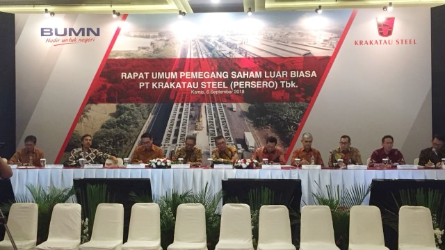 RUPSLB, PT Krakatau Steel (Persero) Tbk, di Balai Kartini, Jakarta Selatan, Kamis (6/9). (Foto: Abdul Latif/kumparan)