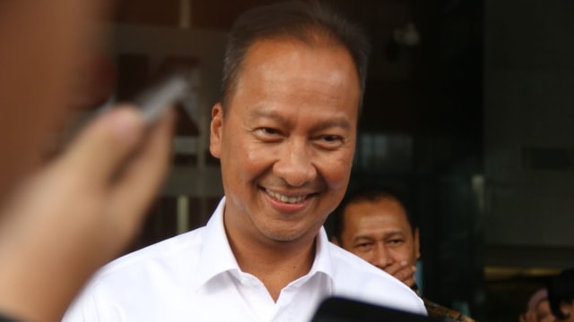 Menteri Sosial RI, Agus Gumiwang usai kunjungi KPK, Jakarta, Jumat (07/09/2018). (Foto: Eny Immanuella Gloria)
