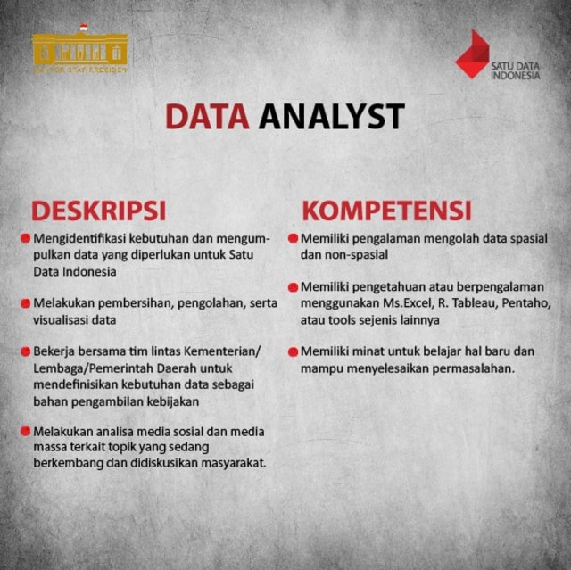 Lowongan Data Analyst (Foto: Facebook/ Satu Data Indonesia)