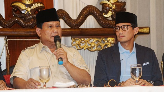 Pasangan Capres dan Cawapres Prabowo Subianto dan Sandiaga Uno di Kartanegara, Jakarta, Jumat (7/9) (Foto: Jamal Ramadhan/kumparan)