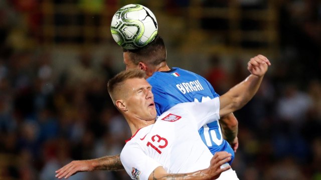 Laga UEFA Nations League Italia vs Polandia berakhir imbang. (Foto: Reuters/Stefano Rellandini)