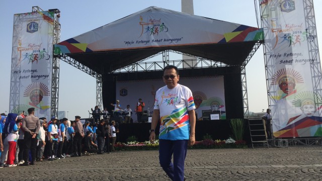 M. Taufik saat Festival Jakarta Sehat 2018 di Monas, Minggu (9/9). (Foto: Moh Fajri/kumparan	)
