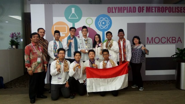 Tim Pelajar DKI Jakarta raih Silver Trophy, 3 medali perak dan 4 medali perunggu pada Olimpiade Metropolis Ketiga di Moskow, 2-7 September 2018 (Foto: Dok. KBRI Moscow)