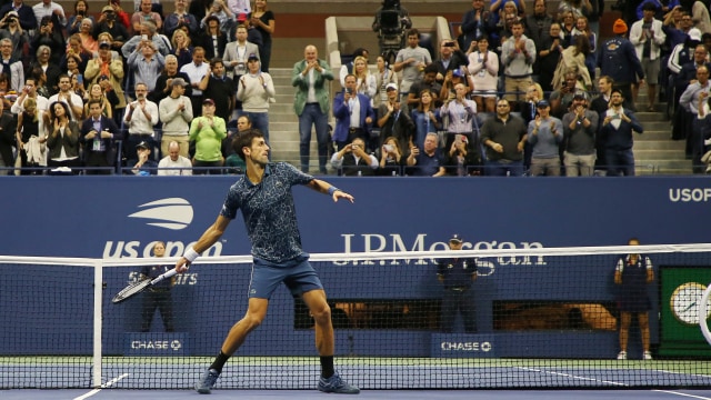 Novak Djokovic di final AS Terbuka 2018. (Foto: REUTERS/Geoff Burke-USA TODAY Sports)
