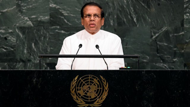 Presiden Srilanka, Maithripala Sirisena (Foto: AFP/Jewel Samad)