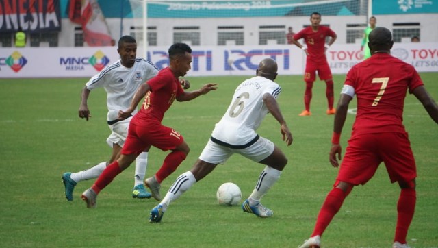 Pertandingan Timnas Indonesia VS Timnas Mauritius di Stadion Wibawa Mukti. (Foto: Irfan Adi Saputra/kumparan)