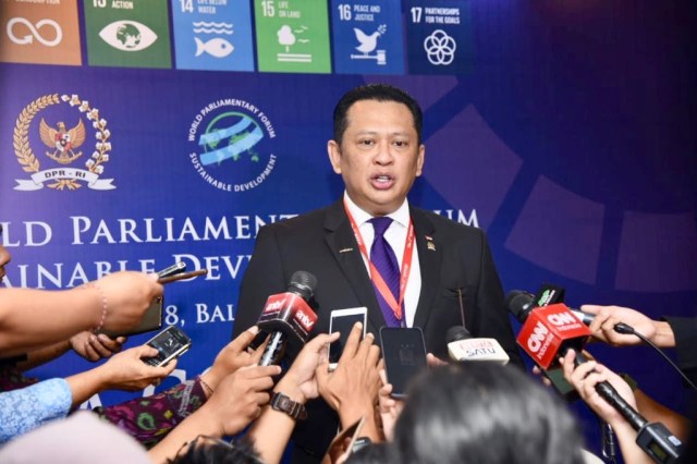 Bambang Soesatyo di World Parliamentary Forum on Sustainable Development (WPFSD) di Bali, Rabu (12/09/18) (Foto: Istimewa)