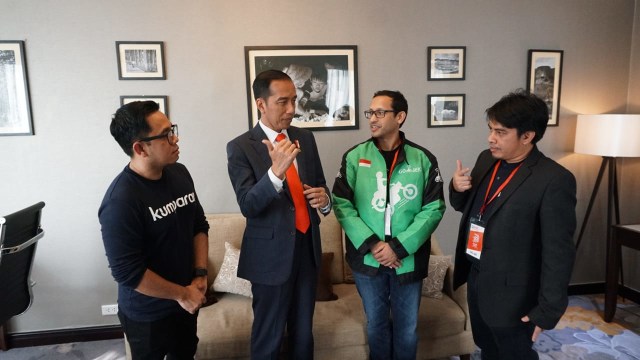 Presiden RI, Joko Widodo, Go-Viet, Gojek, CEO Gojek, Nadiem Makarim, Hanoi, Vietnam, kumparan