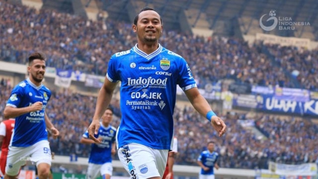 Atep merayakan gol Persib Bandung ke gawang Arema FC. (Foto: Dok. Liga Indonesia)