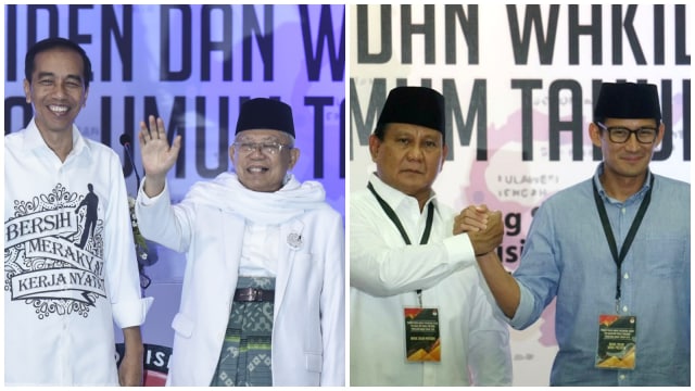 Jokowi-Ma'ruf dan Prabowo-Sandi (Foto: istimewa)