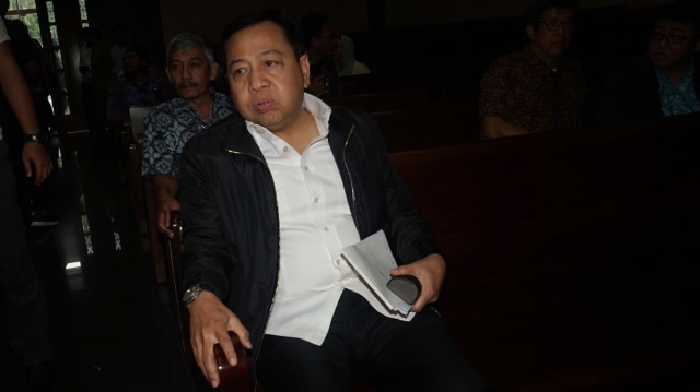 Setya Novanto menjadi saksi pada sidang lanjutan terdakwa Irvanto dan Made Oka Masagung di Pengadilan Tipikor, Jakarta, Jumat (14/9). (Foto: Fanny Kusumawardhani/kumparan)