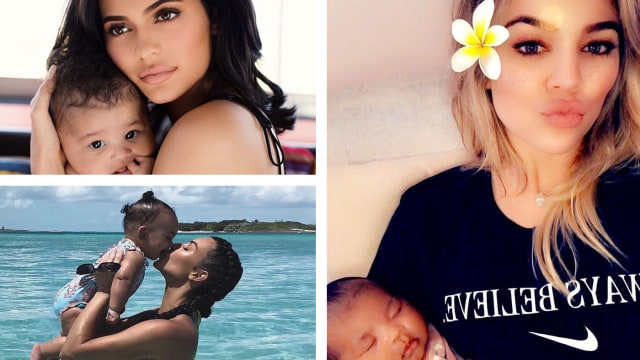 Tiga Bayi di Keluarga Kardashian: Kylie Jenner, Kim Kardashian, Khloe Kardashian (Foto: Instagram @kyliejenner @kimkardashian @khloekardashian)