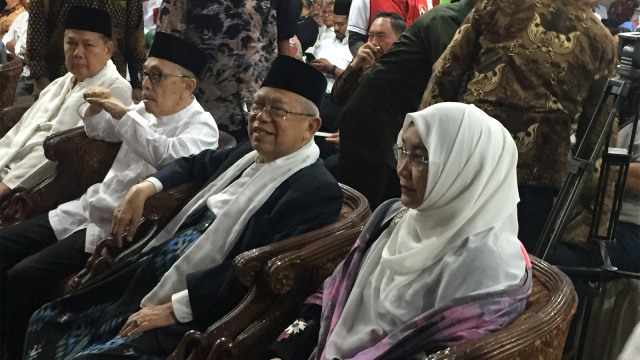 Ma’ruf Amin saat menghadiri deklarasi Rumah KMA. (Foto: Fachrul Irwinsyah/kumparan)