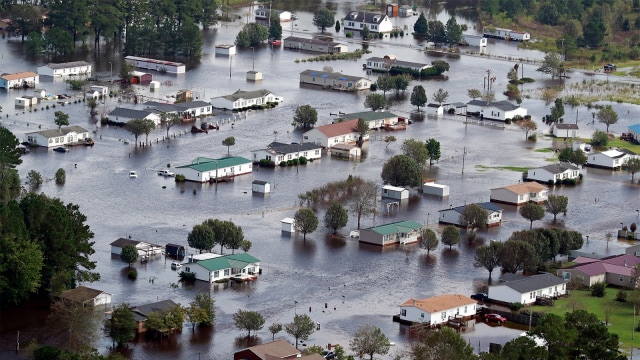 Suasana pemukiman warga yang terendam banjir karena badai Florence di Amerika Serikat. (Foto: REUTERS / Jason Miczek)