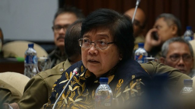 Menteri LHK, Siti Nurbaya, di Rapat Kerja Komisi IV DPR RI dengan Kementerian LHK di Gedung DPR RI, Jakarta, Selasa (18/9/2018). (Foto: Nugroho Sejati/kumparan)