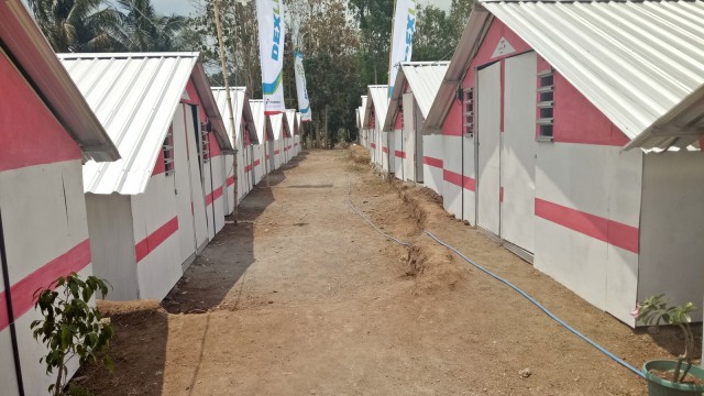 Penampakan Rumah Transisi yang dibangun PT Pertamina untuk korban gempa Lombok, Selasa (18/9/2018). (Foto: Nabilla Fatiara/kumparan)