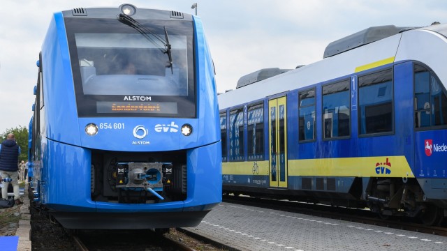 Kereta bertenaga hidrogen di Jerman. (Foto: AFP/Patrik Stollarz)