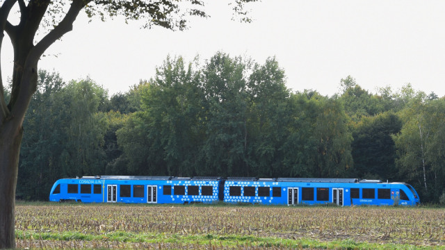 Kereta bertenaga hidrogen di Jerman. (Foto: AFP/Patrik Stollarz)