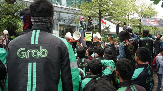 Demo Driver Grab, Kantor Grab, Kuningan