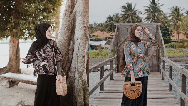 Tampilan Fashion ke Pantai untuk Hijab  (Foto: Instagram @aghniapunjabi)