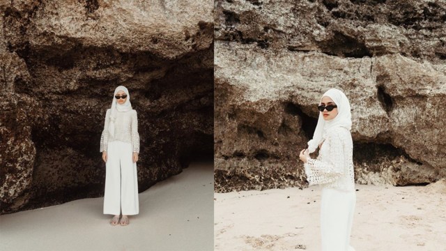 Tampilan Fashion ke Pantai untuk Hijab  (Foto: Instagram @firrrr_)