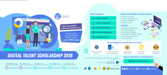 Infografis beasiswa Digital Talent Scholarship 2018 (Foto: (Kominfo))