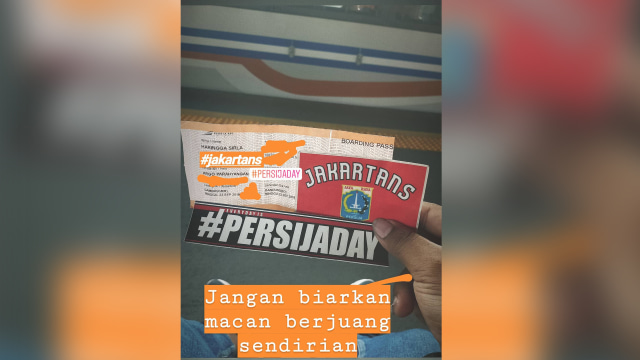 Instagram Story Haringga Sirla, korban tewas pada laga Persija vs Persib (Foto: Instagram @khepen162)