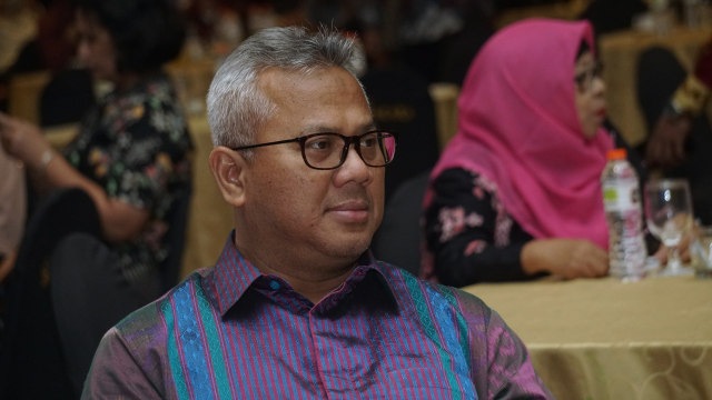 Ketua KPU RI, Arief Budiman, di acara launching Indeks Kerawanan Pemilu (IKP) 2019 di Jakarta, Selasa (25/9/2018). (Foto: Fanny Kusumawardhani/kumparan)