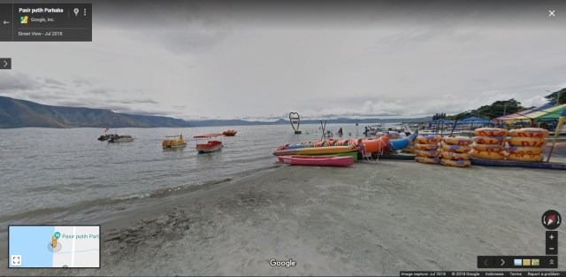 Pemandangan Pantai Pasir Putih Parbaba di Google Street View, (Foto: Google)