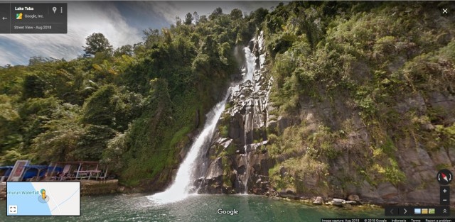 Pemandangan Air Terjun Situmurun di Google Street View. (Foto: Google)