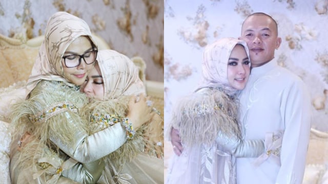 Syahrini, ibunda, dan kakak lelakinya, Ridwan Zaelani (Foto: Instagram @princessyahrini)