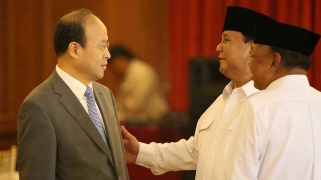Dubes Cina untuk Indonesia, Xiao Qian temui Prabowo di Hambalang, Rabu (26/9).  (Foto: Tim Media Prabowo)