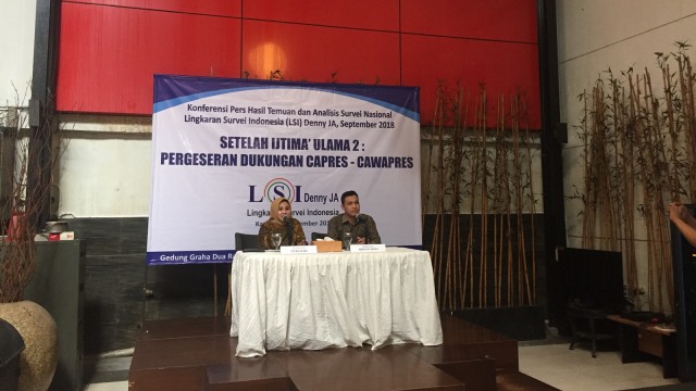 Rilis survei LSI di Jalan Pemuda, Jakarta Timur, Kamis (27/9/2018). (Foto: Mirsan Simamora/kumparan)