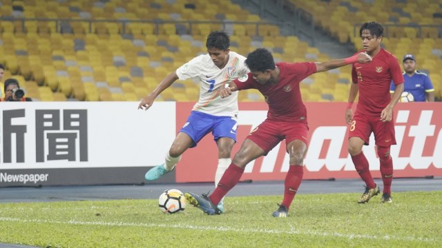 Timnas U-16 vs India. (Foto: RAVI BAHADUR RANA/AFC)