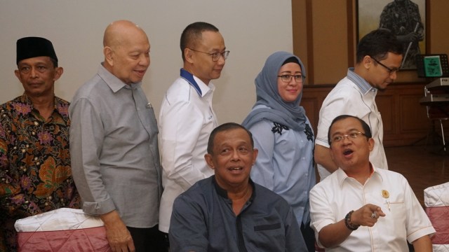 Djoko Santoso (kedua dari kanan) ketua Tim Badan Pemenangan Nasional Prabowo-Sandi  (Foto:  Fanny Kusumawardhani/kumparan)