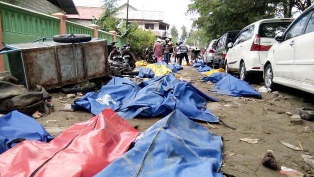 Jenazah korban gempa dan tsunami di Kota Palu.. (Foto: REUTERS/Stringer)