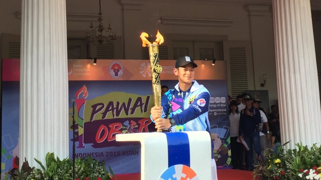 Suasana Torch Relay Asian Para Games 2018 di Balai Kota (Foto: Moh. Fajri/kumparan)