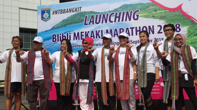 Launching BliBli Mekaki Marathon 2018. Lokasi: Gedung Sapta Pesona, Kemenpar. (Foto: Sandi Firdaus/kumparan)