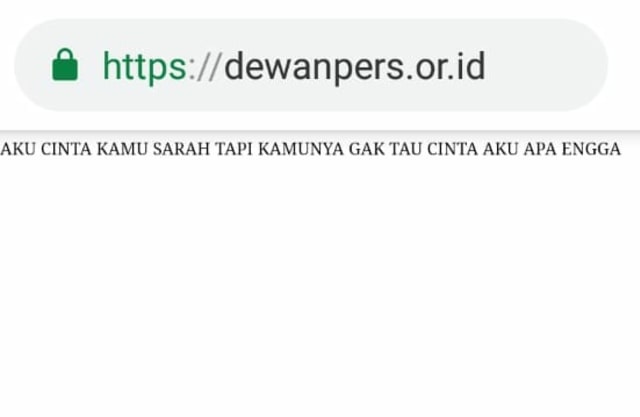 Situs Dewan Pers diretas hacker. (Foto: Screenshot situs web dewanpers.or.id)