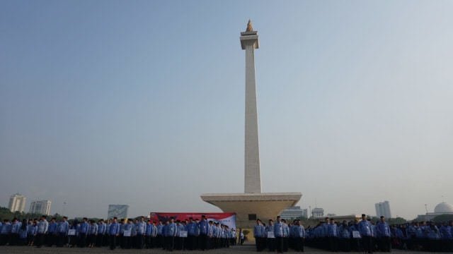 Suasana Upacara Hari Kesaktian Pancasila Tahun 2018 di Silang Monas, Jakarta Pusat (1/10/2018). (Foto: Iqbal Firdaus/kumparan)