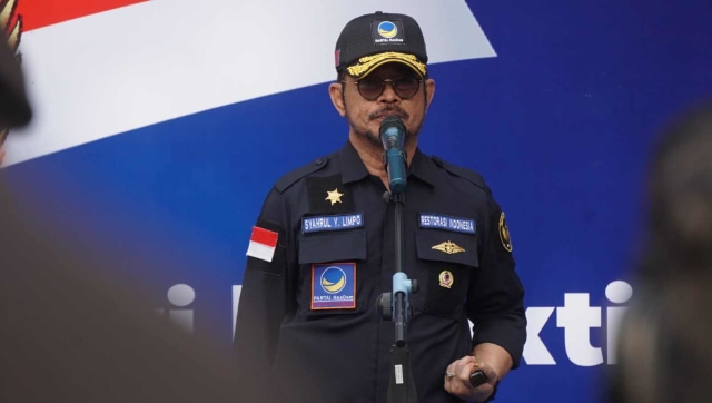Ketua DPP Partai Nasdem Syahrul Yasin Limpo di Upacara Hari Kesaktian Pancasila 1 Oktober 2018, Kantor DPP Partai NasDem, Jakarta Pusat. (Foto: Irfan Adi Saputra/kumparan)