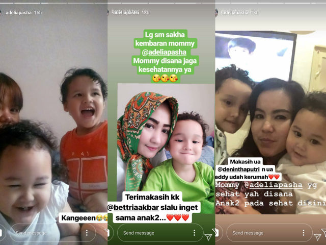 Istri Pasha 'Ungu' unggah foto anak-anak di Instagram Story (Foto: Instagram Story @adeliapasha)
