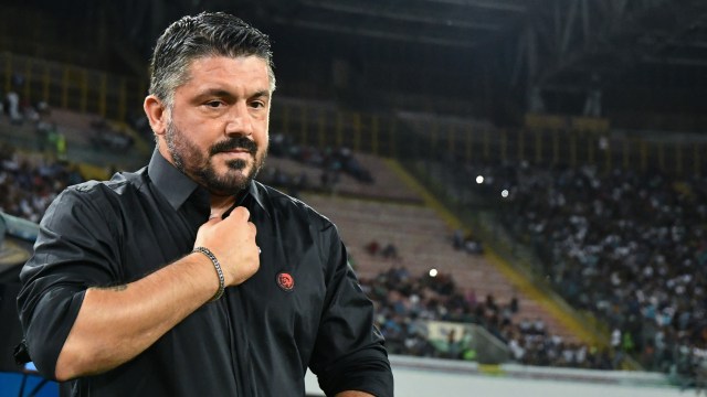 Gennaro Gattuso di laga Napoli vs AC Milan. (Foto: Alberto PIZZOLI / AFP)