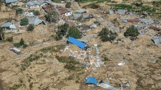 Gambar udara suasana di Palu setelah gempa dan tsunami. (Foto: Dok. Pimpinan Pusat Aliansi Gerakan Refoma Agraria)