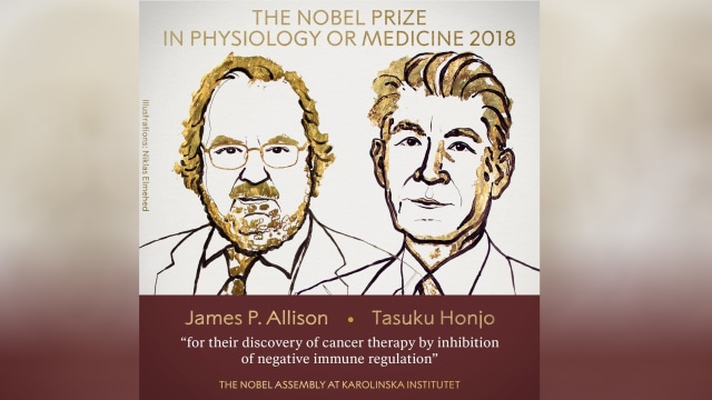Kedua pemenang Hadiah Nobel Bidang Kedokteran 2018. (Foto: Twitter @NobelPrize)