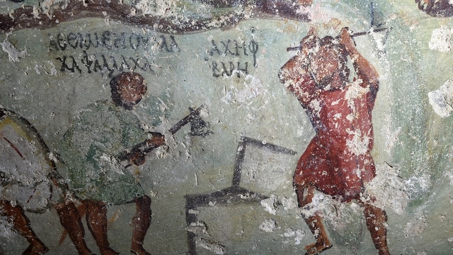 Mural komik di kota kuno Capitolias. (Foto: CNRS HiSoMA)